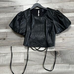 Lulus Black Puffy Sleeve Top